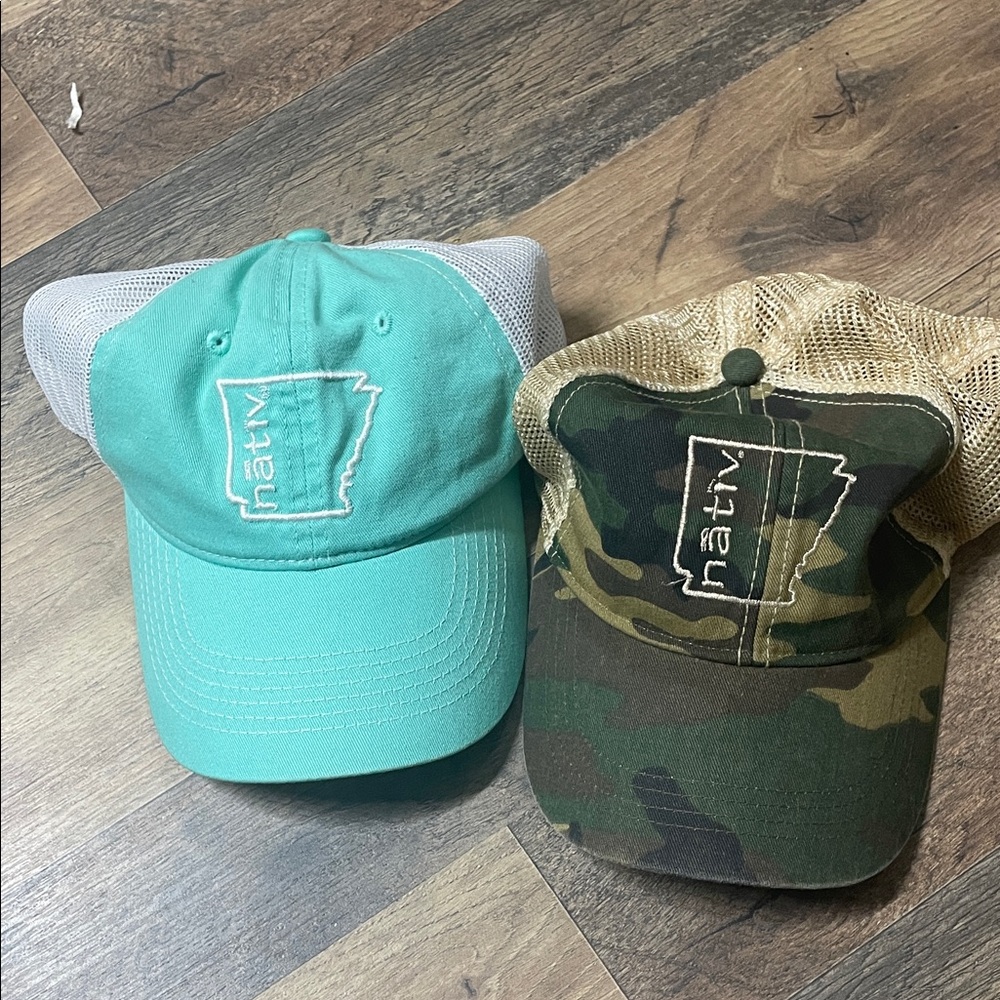 Kids Trucker Hat - Teal and Camo